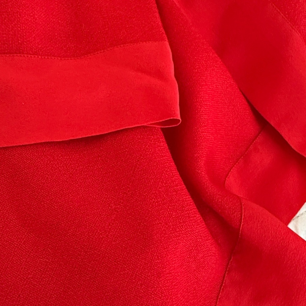 Neiman Marcus Red Wool & Silk Scarf - Picture 4 of 6